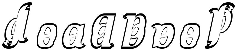 Ambigram for deadbeef in Notoserif-condensedbolditalic
